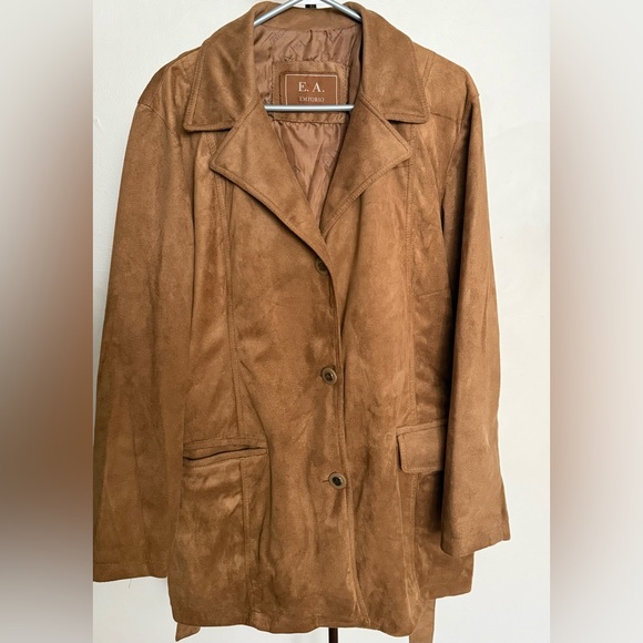 Emporio Armani Jackets & Blazers - Emporio Armani Brown Suede Trench Coat